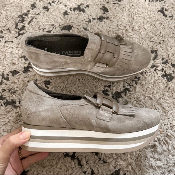 Soft Waves Slip On Platform Sneakers in Green/Grey | 37 - Picture 2 of 10